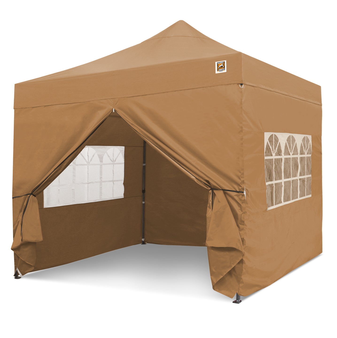 Gorilla Gazebo 3m x 3m Pop-Up Gazebo Beige with Four Sides