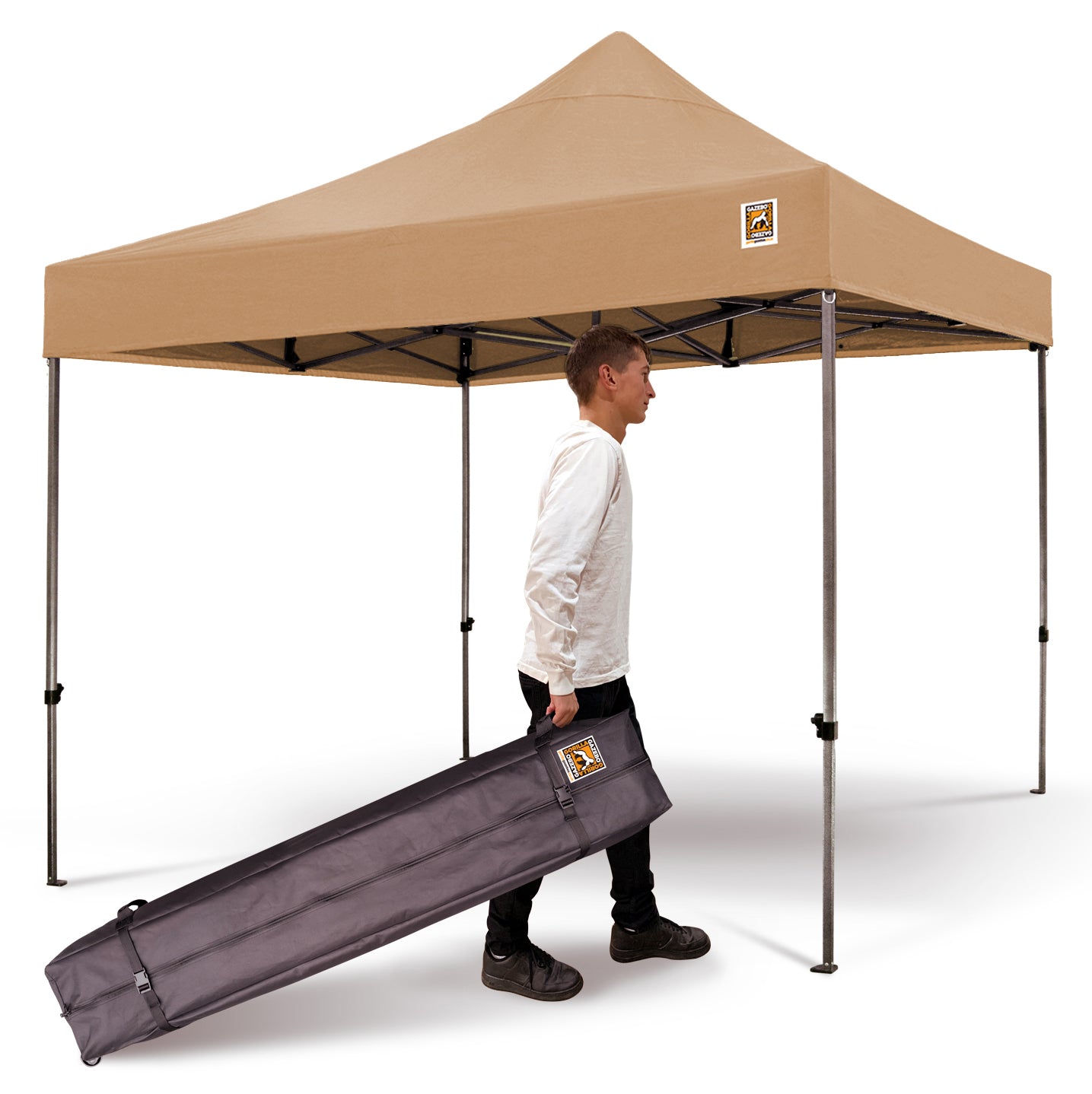 Gorilla Gazebo 3m x 3m Pop-Up Gazebo Beige with Four Sides