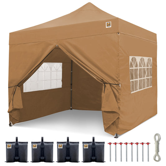 Gorilla Gazebo 3m x 3m Pop-Up Gazebo Beige with Four Sides