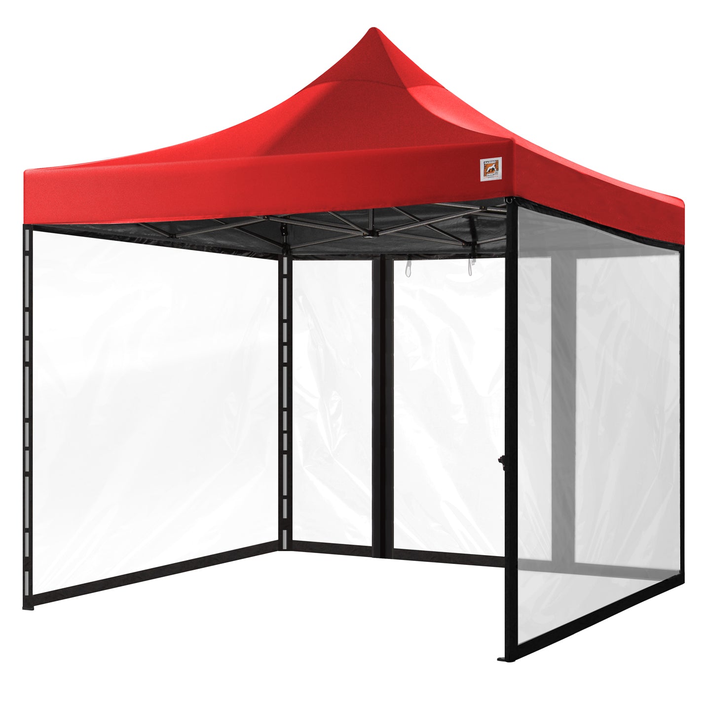 Gorilla Gazebo 3m x 3m Pop-Up Gazebo Red with Four Clear PVC Sides