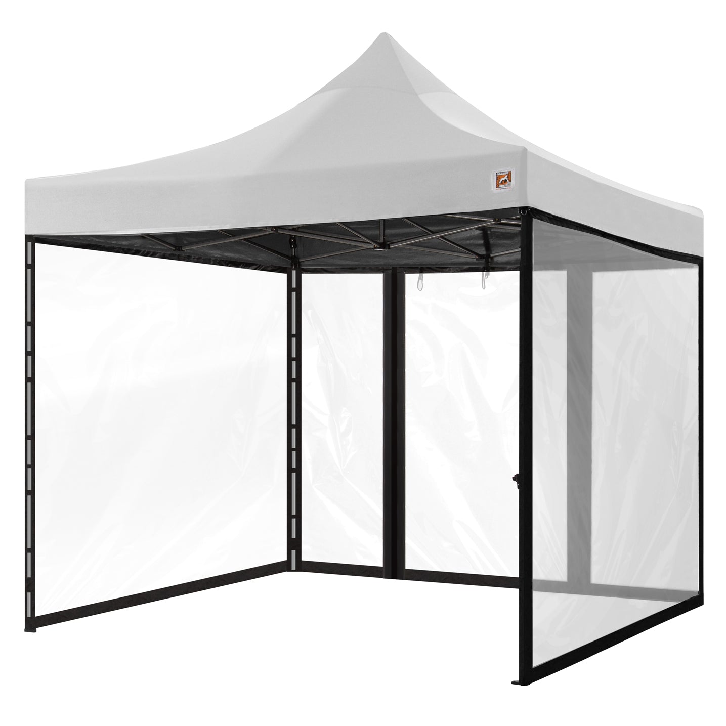 Gorilla Gazebo 3m x 3m Pop-Up Gazebo White with Four Clear PVC Sides
