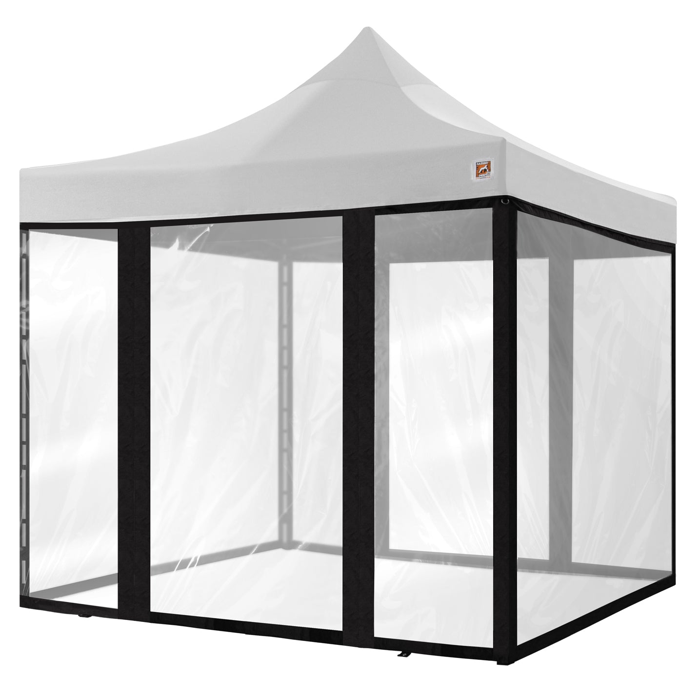 Gorilla Gazebo 3m x 3m Pop-Up Gazebo White with Four Clear PVC Sides