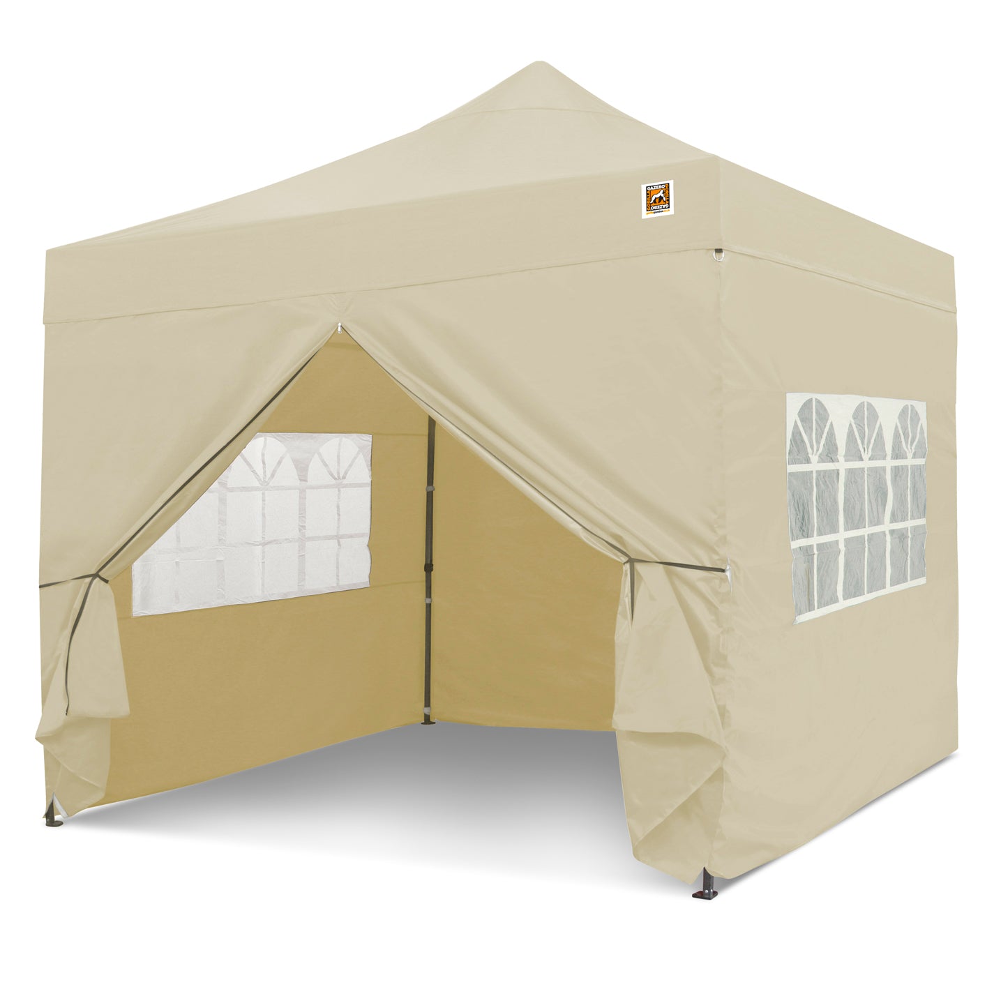 Gorilla Gazebo 3m x 3m Pop-Up Gazebo Cream with Four Sides