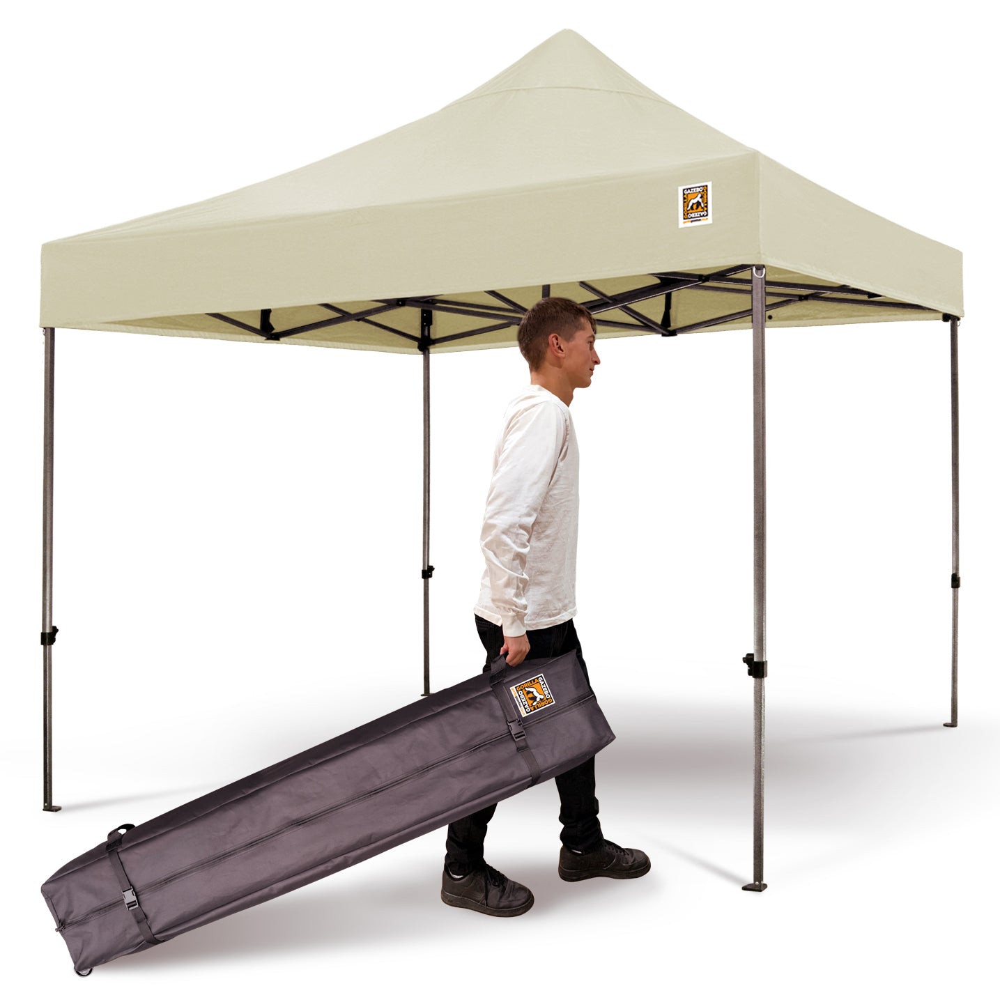 Gorilla Gazebo 3m x 3m Pop-Up Gazebo Cream with Four Sides