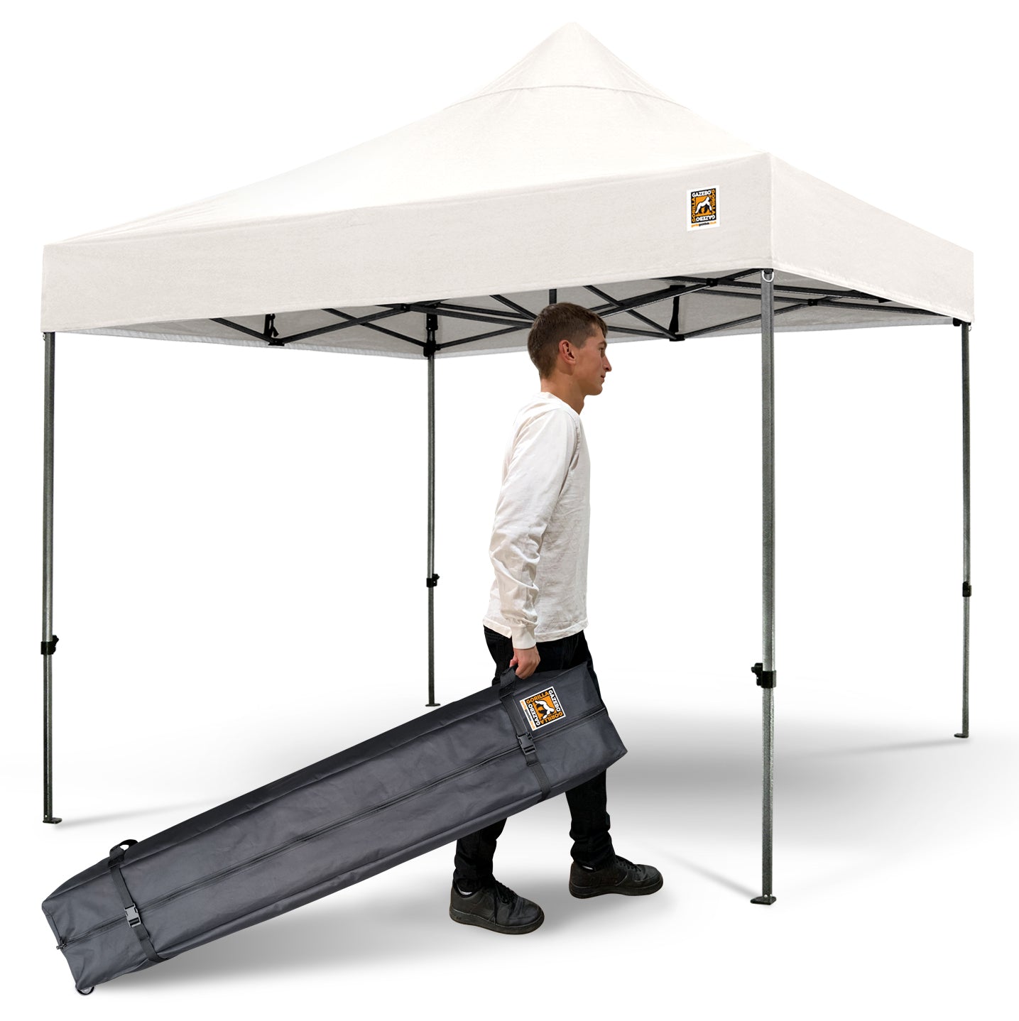 Gorilla Gazebo 3m x 3m Pop-Up Gazebo White with Four Sides