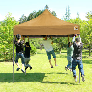 Gorilla Gazebo 2.5m x 2.5m Pop-Up Gazebo in Beige with Four Sides, Leg Weight Bags and Wheeled Carrybag