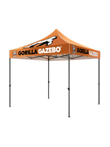 Custom Printed Gorilla Gazebo 3m x 3m Pop-Up Gazebo with Four Sides, Leg Weights, Wheeled Carrybag, Peg and Guy Ropes