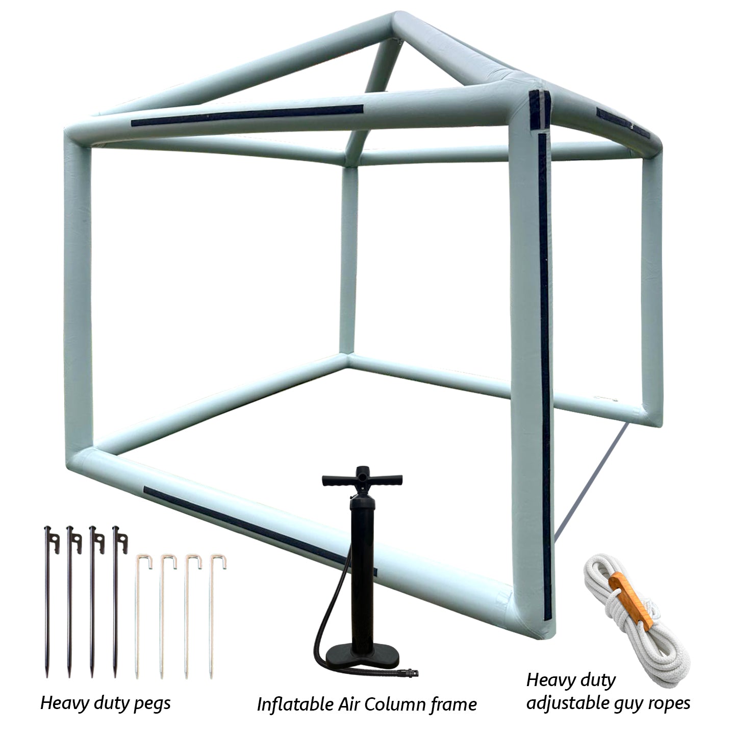 Gorilla Gazebo INFLATABLE 3x3m Pop-Up Gazebo, Pump, Four Sides, Peg and Guy Ropes
