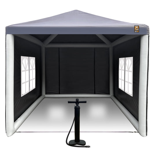 Gorilla Gazebo INFLATABLE 3x3m Pop-Up Gazebo, Pump, Four Sides, Peg and Guy Ropes