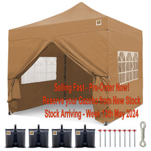 Load image into Gallery viewer, Gorilla Gazebo 3m x 3m Pop-Up Gazebo Beige with Four Sides, Leg Weights, Wheeled Carrybag, Peg and Guy Ropes