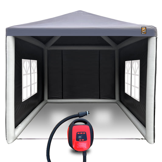 Gorilla Gazebo INFLATABLE Heavy Duty 3x3m Pop-Up Gazebo, 12v Electric Pump, Four Sides