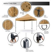 Load image into Gallery viewer, Gorilla Gazebo 3m x 3m Pop-Up Gazebo No Sides, Leg Weights, Wheeled Carrybag, Peg and Guy Ropes - Beige