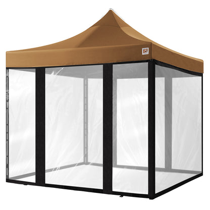 Gorilla Gazebo 3m x 3m Pop-Up Gazebo Beige with Four Clear PVC Sides,