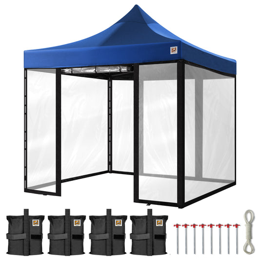 Gorilla Gazebo 3m x 3m Pop-Up Gazebo Blue with Four Clear PVC Sides
