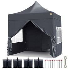 Load image into Gallery viewer, Gorilla Gazebo 2.5m x 2.5m Pop-Up Gazebo in Grey with Four Sides, Leg Weights, Wheeled Carrybag, Rope &amp; Peg Set