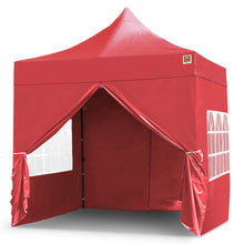 Load image into Gallery viewer, Gorilla Gazebo 2.5m x 2.5m Pop-Up Gazebo in Red with Four Sides, Leg Weights, Wheeled Carrybag, Rope &amp; Peg Set