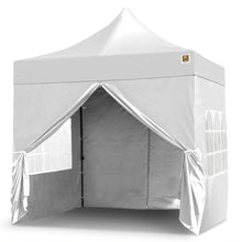 Load image into Gallery viewer, Gorilla Gazebo 2.5m x 2.5m Pop-Up Gazebo in White with Four Sides, Leg Weights, Wheeled Carrybag, Rope &amp; Peg Set