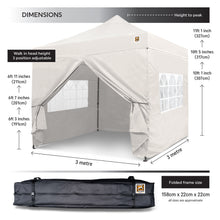 Load image into Gallery viewer, Gorilla Gazebo 3m x 3m Pop-Up Gazebo White with Four Sides, Leg Weights, Wheeled Carrybag, Peg and Guy Ropes