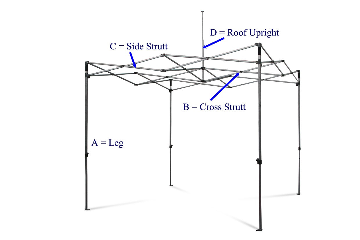 2.5x2.5Mtr Gorilla Gazebo Frame Replacement Sections