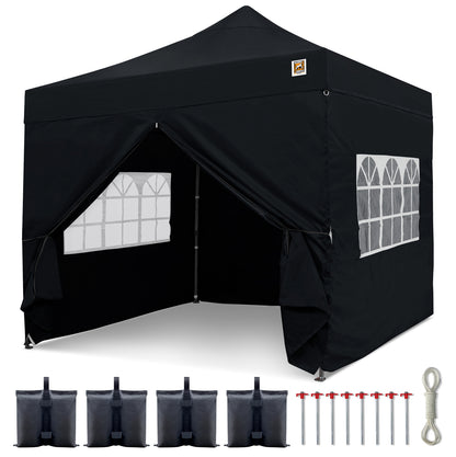 Gorilla Gazebo 3m x 3m Pop-Up Gazebo Black with Four Sides
