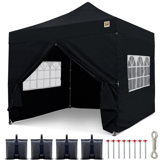 Gorilla Gazebo 3m x 3m Pop-Up Gazebo Black with Four Sides
