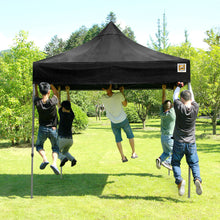 Load image into Gallery viewer, Gorilla Gazebo 2.5m x 2.5m Pop-Up Gazebo in Black with Four Sides, Leg Weights, Wheeled Carrybag, Rope &amp; Peg Set