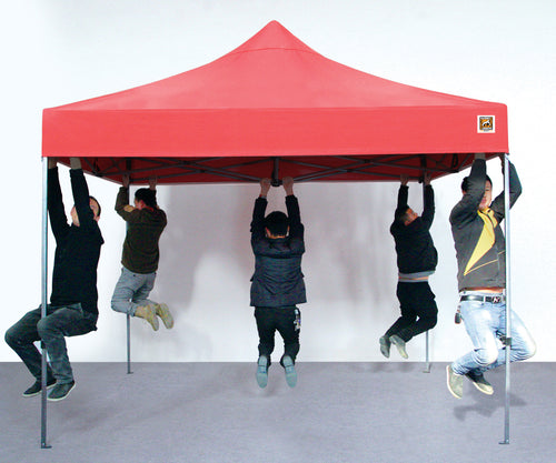 Gorilla Gazebo 3m x 3m Pop-Up Gazebo No Sides, Leg Weights, Wheeled Carrybag, Peg and Guy Ropes - Red