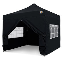 Load image into Gallery viewer, Gorilla Gazebo 3m x 3m Pop-Up Gazebo Black with Four Sides, Leg Weights, Wheeled Carrybag, Peg and Guy Ropes