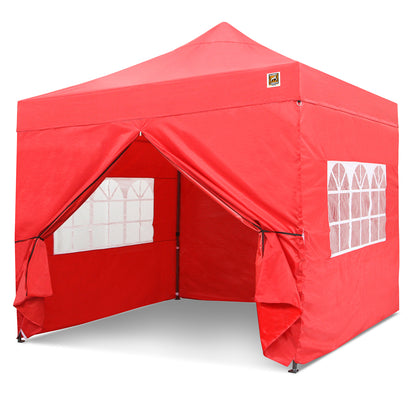 Gorilla Gazebo 3m x 3m Pop-Up Gazebo Red with Four Sides