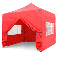 Load image into Gallery viewer, Gorilla Gazebo 3m x 3m Pop-Up Gazebo Red with Four Sides, Leg Weights, Wheeled Carrybag, Peg and Guy Ropes