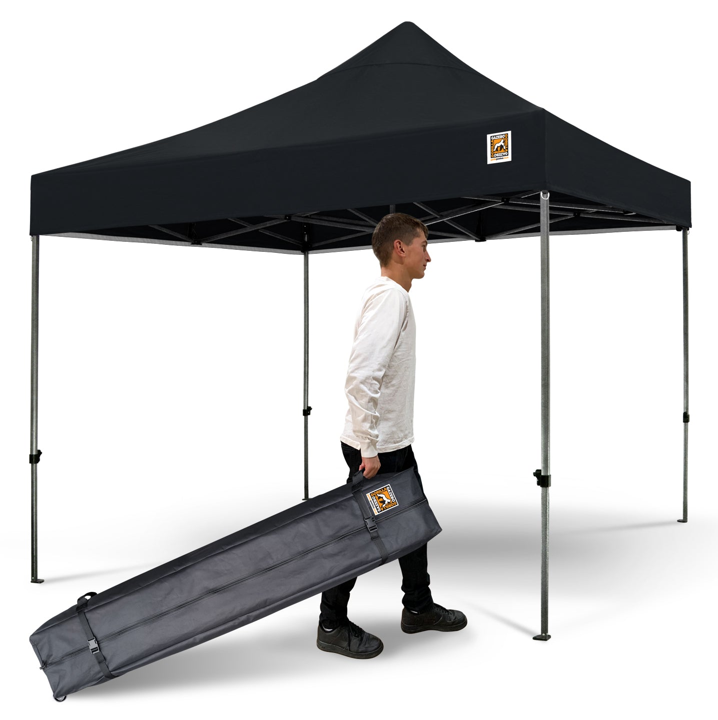 Gorilla Gazebo 3m x 3m Pop-Up Gazebo Black with Four Sides
