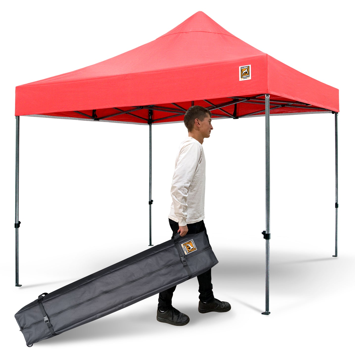 Gorilla Gazebo 3m x 3m Pop-Up Gazebo Red with Four Sides